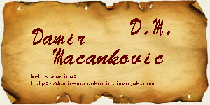 Damir Macanković vizit kartica